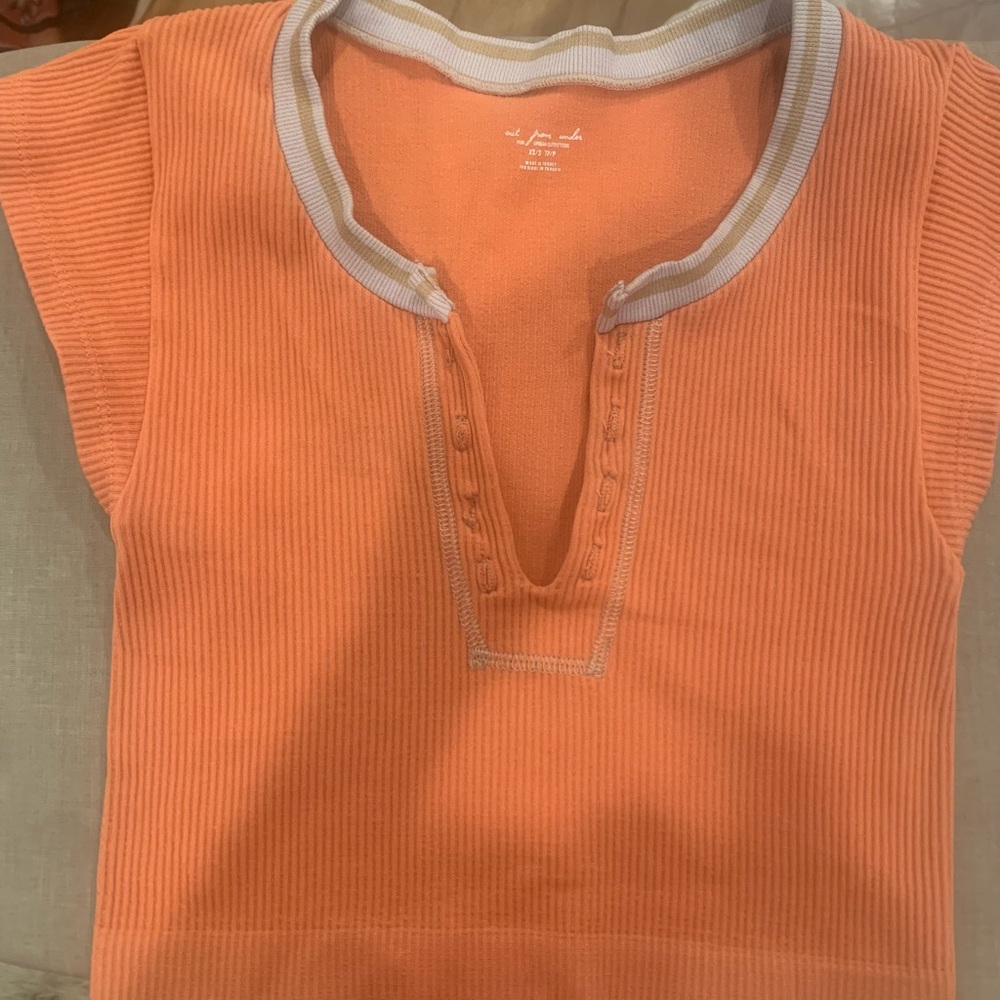 Urban Outfitters Orange Ribbed Top